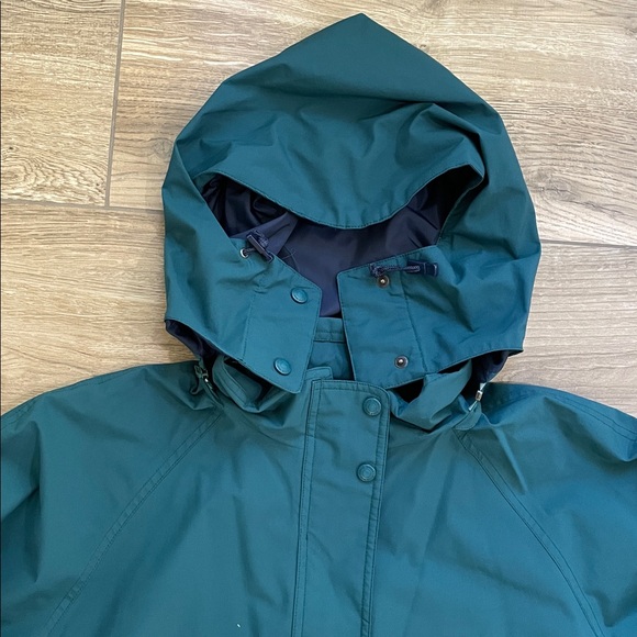 Eddie Bauer Jacket Womens Large Hooded Green Rain Hiking Camping Utility Coat - Picture 4 of 12